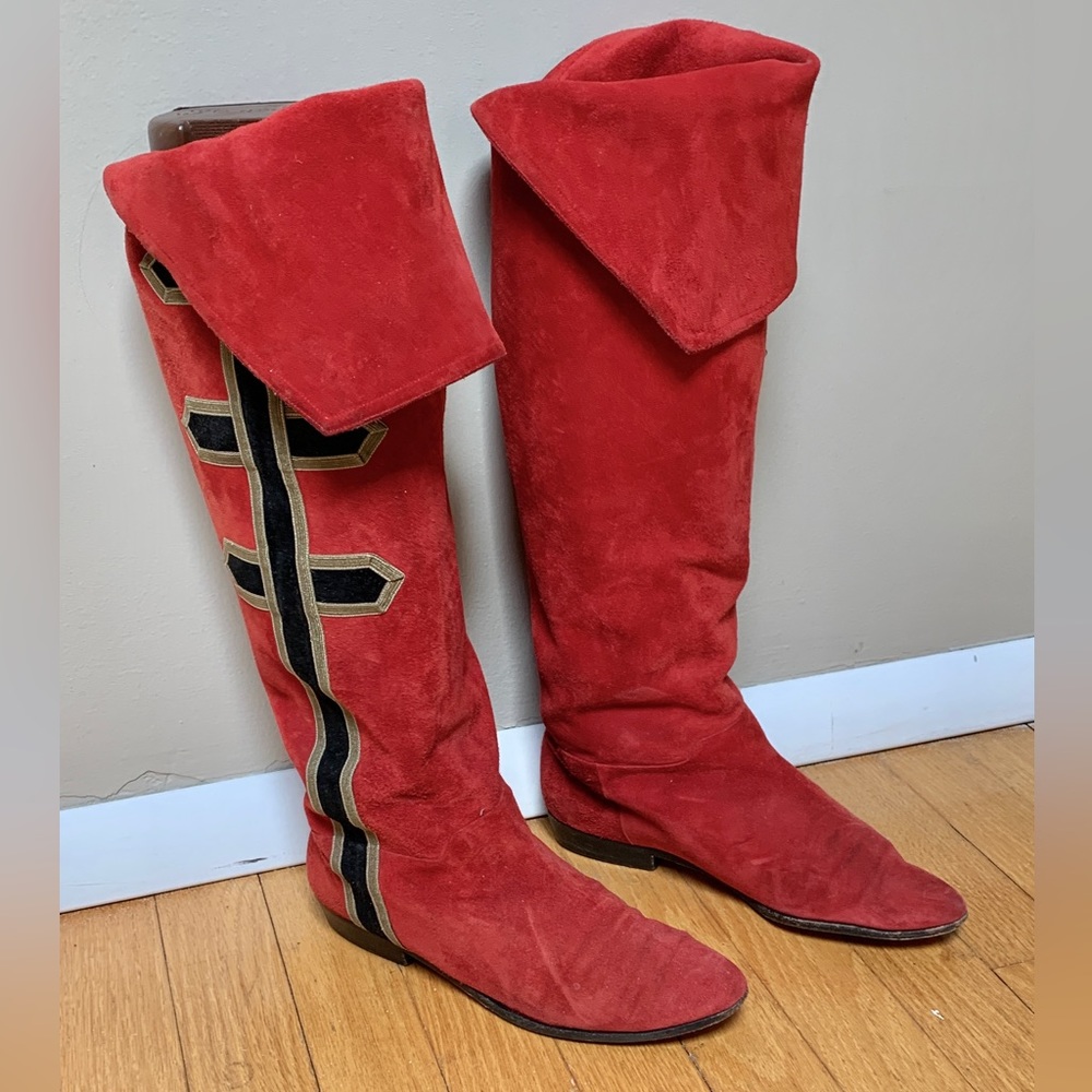 Red Suede one-of-a-kind Boots